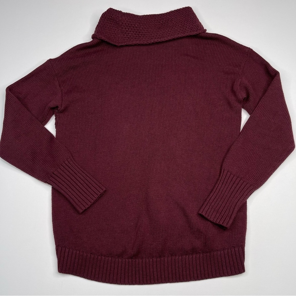 Athleta Sweater Turtleneck Breckenridge Maroon Chunky Knit Comfy Office Autumn - Picture 6 of 12